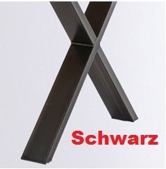 Esstisch 160 x 100 cm Wildeiche massiv geölt X-Profil schwarz E-2316(4)